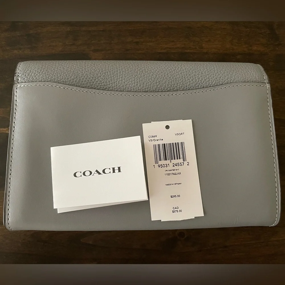 Coach “Tabby” Leather Clutch Bag with Chain Strap - Picture 5 of 8